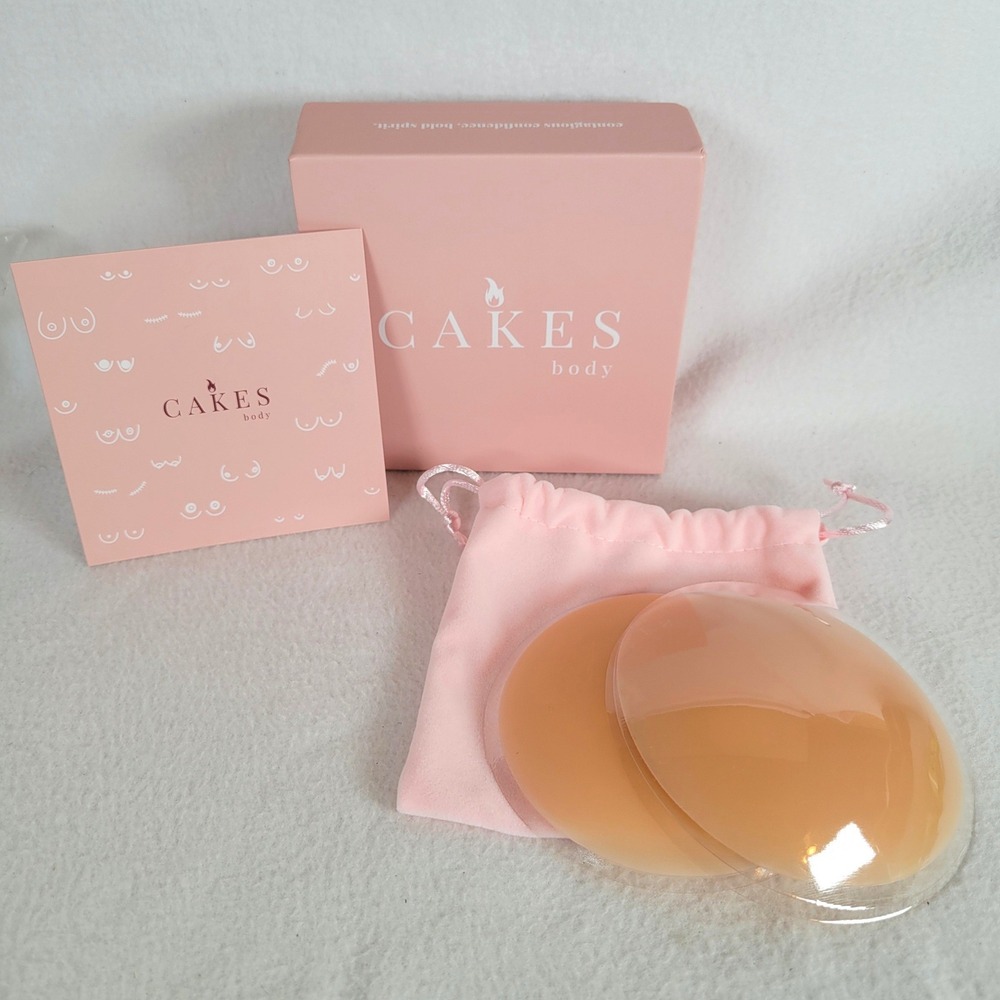 CAKES Body Womens Nipple Covers Circle Grippy Silicone Size OG Honey